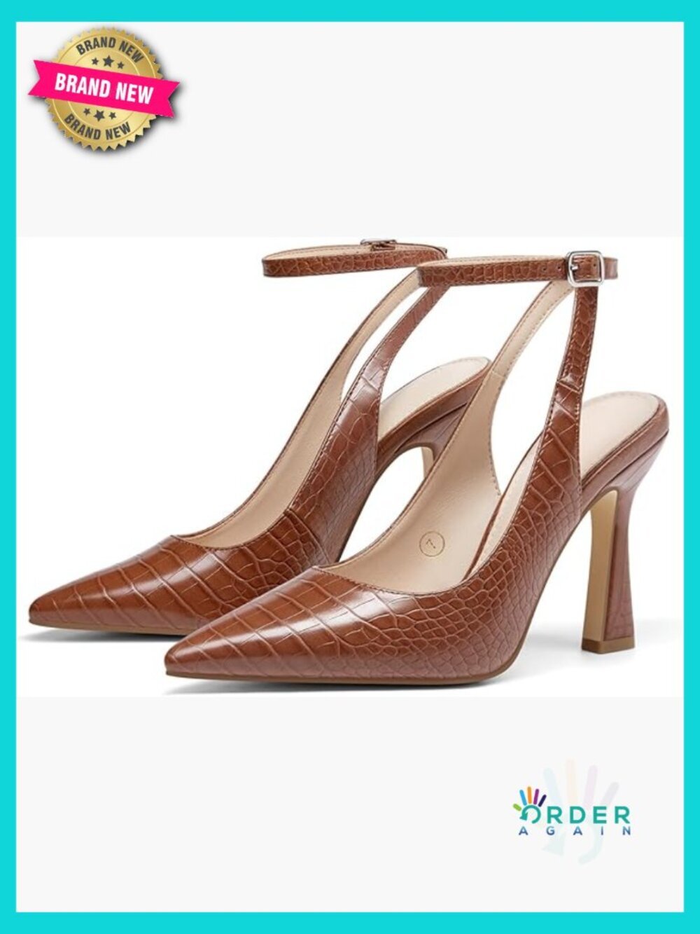 Closed Toe Stiletto Heels Ankle Strap Pointed Toe Pumps Dressy Slingback Shoes